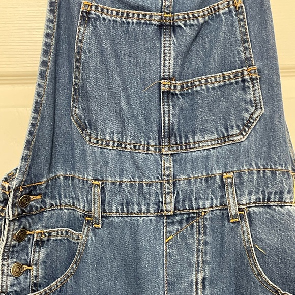 New FREE PEOPLE Ziggy Sapphire Blue Denim Overalls Medium Wash WTF Size Medium - Picture 5 of 12
